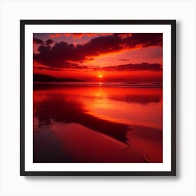 Sunset On The Beach Art Print