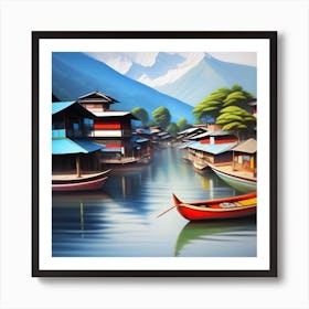 Nepali Village Art Print