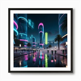 Futuristic City 1 Art Print