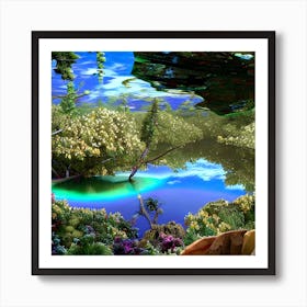 Lake In The Forest Art Print