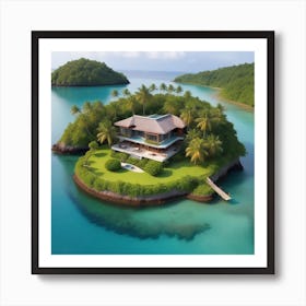 Island House In The Caribbean Art Print