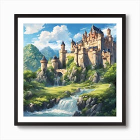 Castle In The Mountains Art Print