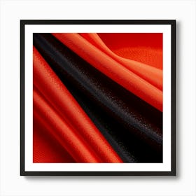 Red And Black Fabric Art Print