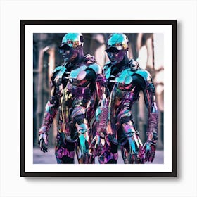 Two Futuristic Robots Art Print