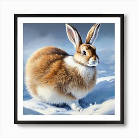 Bunny In The Snow Art Print