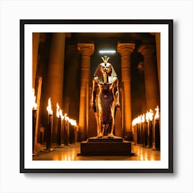 Egyptian Pharaoh Statue Art Print