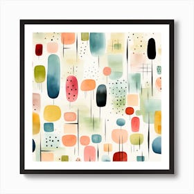 Abstract Watercolor Pattern Art Print