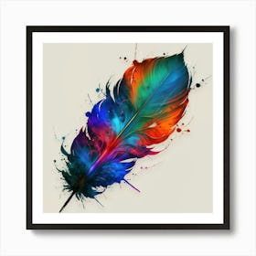 Colorful Feather Art Print