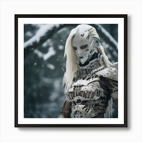 Lady Warrior in the snow Art Print