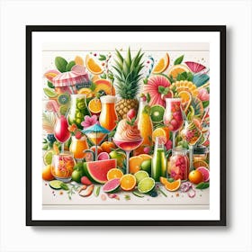 Tropical Fruit Jigsaw Puzzle Art Print