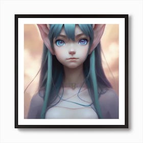 Elven Girl Hyper-Realistic Anime Portraits Art Print