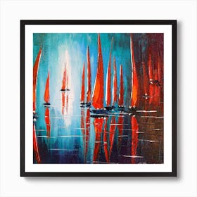Yachts in the bay Art Print