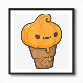 Cute Creepy Pumpkin Ice Cream Kawaii Halloween Costume Boys Art Print