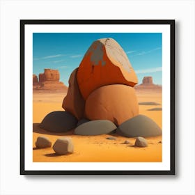 Desert Rock Art Print