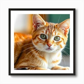 Whiskered Wonder: A Glimpse into Feline Grace Art Print