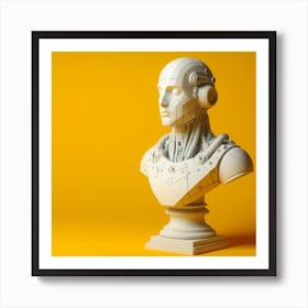 3d Rendering Of A Robot Bust Art Print