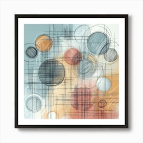 Abstract Circles Canvas Print 2 Art Print