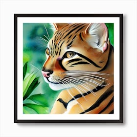 Jungle Cat Portrait Art Print