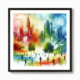 Colorful Cityscape Art Print