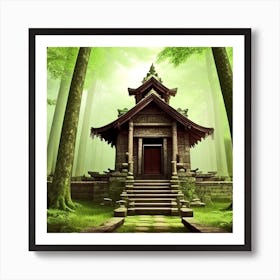 Buddhist Temple In The Forest 6 Art Print