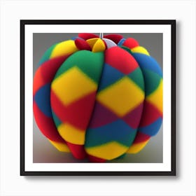 3d Model Of A Colorful Ball Art Print