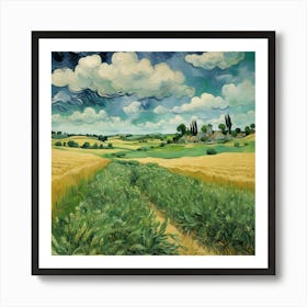 Green Wheat Fields Auvers Vincent Van Gogh Art Print 3 Art Print