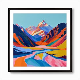 Colourful Abstract Aorak Imount Cook National Park New Zealand 2 Art Print