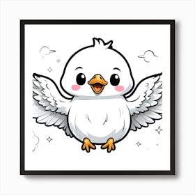 Cute Cartoon Bird Art Print