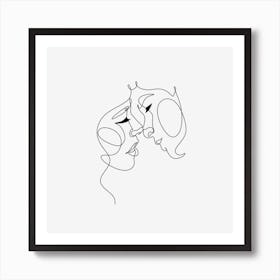 Man and Woman One Line Art Print