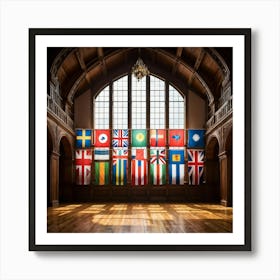 A Collection Of Intricately Designed Global Country Flags Aligned Neatly In A Grid With Each Flag (7) Art Print