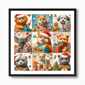 Christmas Animals Jigsaw Puzzle Art Print