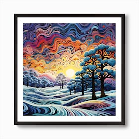 Winter Landscape Painting Art Print