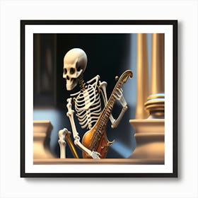 Skeleton Playing Guitar Art Print