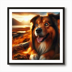 Collie Dog Art Print