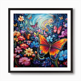 Butterfly Garden 4 Art Print