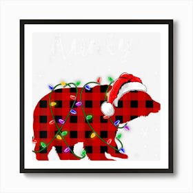 Red Plaid Aunty Bear Matching Family Christmas Pajama Art Print