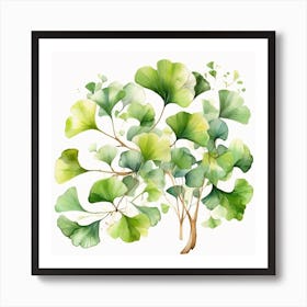 Tropical leaves of ginkgo biloba 4 Art Print