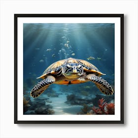 Default Turtle In The Sea Graphic Art Print