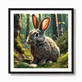 Rabbit In The Forest 94 Art Print