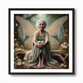 Old Lady With Wings Art Print