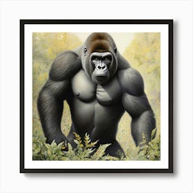 Vintage Gorilla In The Jungle Art Print