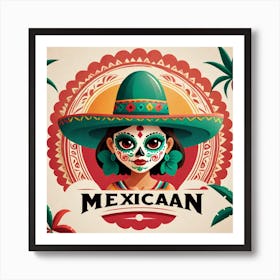 Mexican Girl In Sombrero 6 Art Print