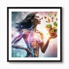 Woman Holding A Bowl Of Food Art Print