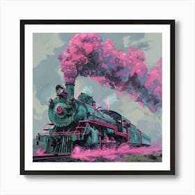 Pink Train Art Print