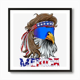 Limited Edition Bald Eagle Mullet Merica 4th Of July Patriotic Art Print