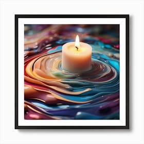 Colorful Swirl Candle Art Print