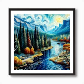 River In The Mountains Art Print