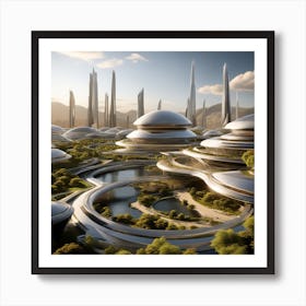 Futuristic City 182 Art Print