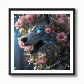 Cyber Wolf 1 Art Print