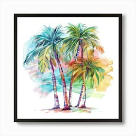 Watercolor Palm Trees 2 Art Print